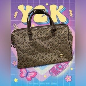 Oleg Cassini Brown and Black Designer Briefcase